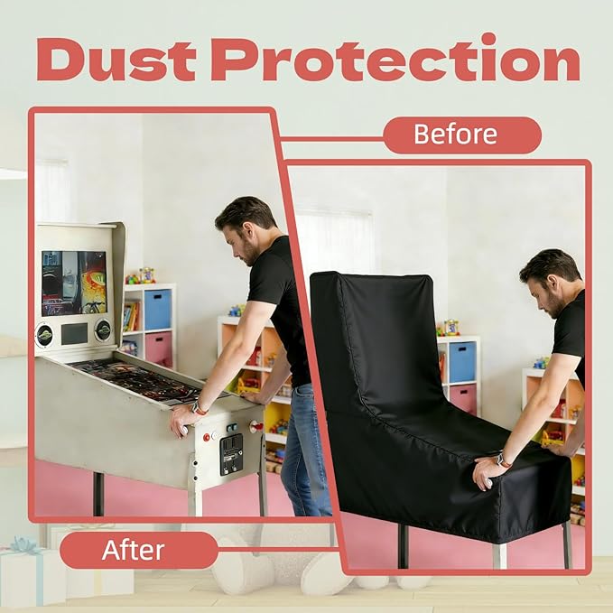 Arcade Machine Cover, Heavy Duty Protective Video Game Cover for Full Size Pinball Machines, Waterproof & Dustproof Electronic Dust Covers for Game Room,56"L x 28"W x 56"H
