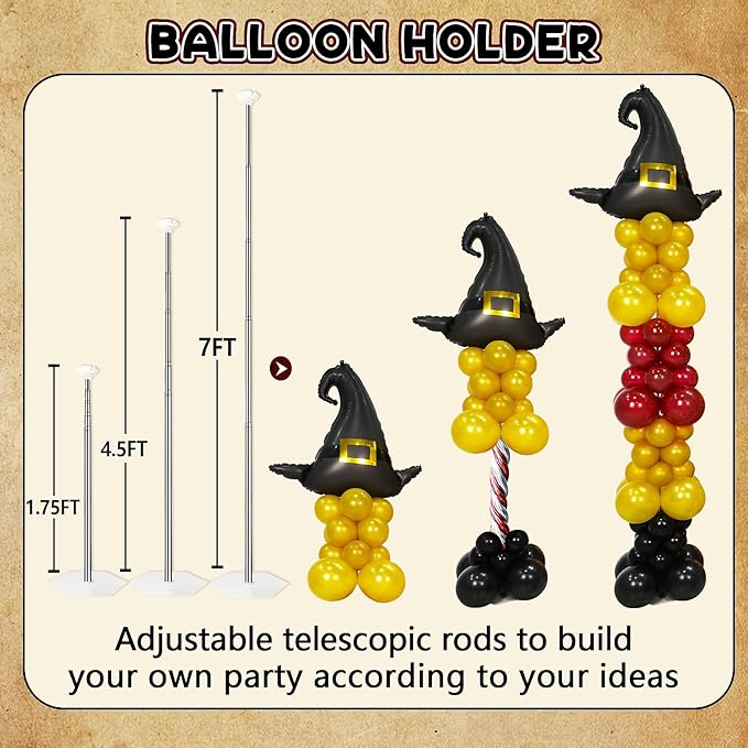 Magical Wizard School Theme Birthday Party Decorations Supplies, Burgundy Black Gold Balloon Garland Arch Kit Birthday Banner Kit for Boys Girls Baby Shower-247 Pcs