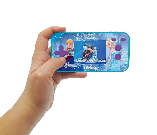 Lexibook Frozen Arcade Pocket Portable Gaming Console, 150 Games, LCD, Battery Operated, Purple / Blue, JL1895FZ
