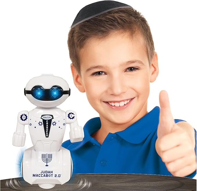 Rite Lite Maccabot 2.0 Chanukah Robot - Great Hanukkah Gift for Kids! - Hanukkah Robot Toy Plays 3 Chanukah Songs