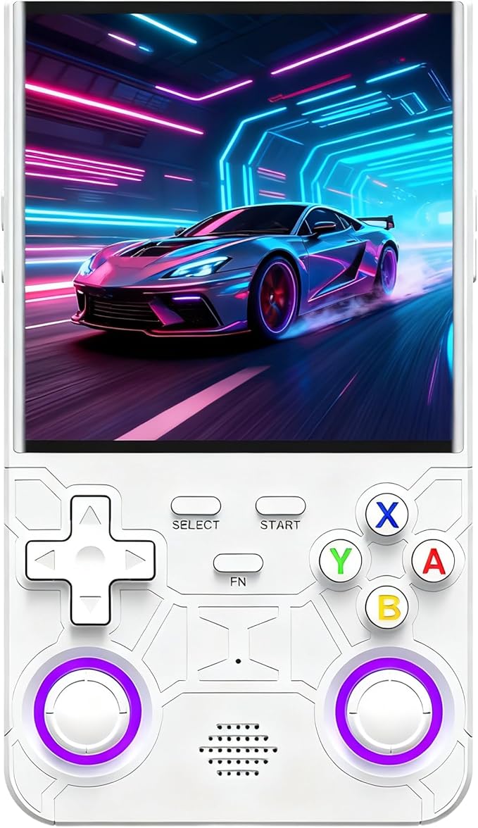 R36Ultra Retro Handheld Game Console,4.0-Inch 720x720 IPS HD Screen,Preloaded 20K+ Classic Games,Linux Open Source WiFi Multiplayer Portable Travel Electronics Gift for Kids & Adults (White)