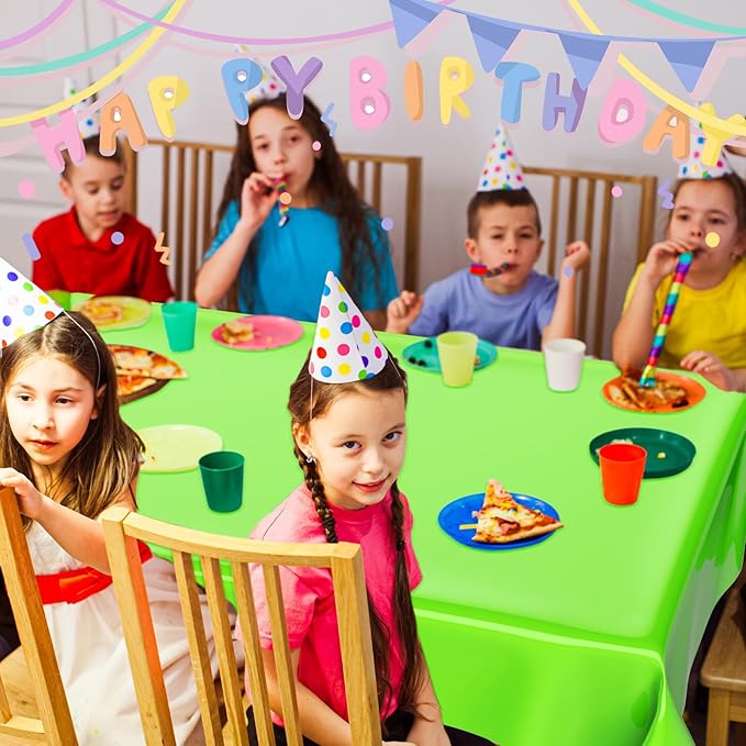 Oudain 3 Sheets Monster Dot Birthday Party Supplies Monster Tablecloth 54 x 108 Inch Plastic Table Covers for Birthday Party Decorations