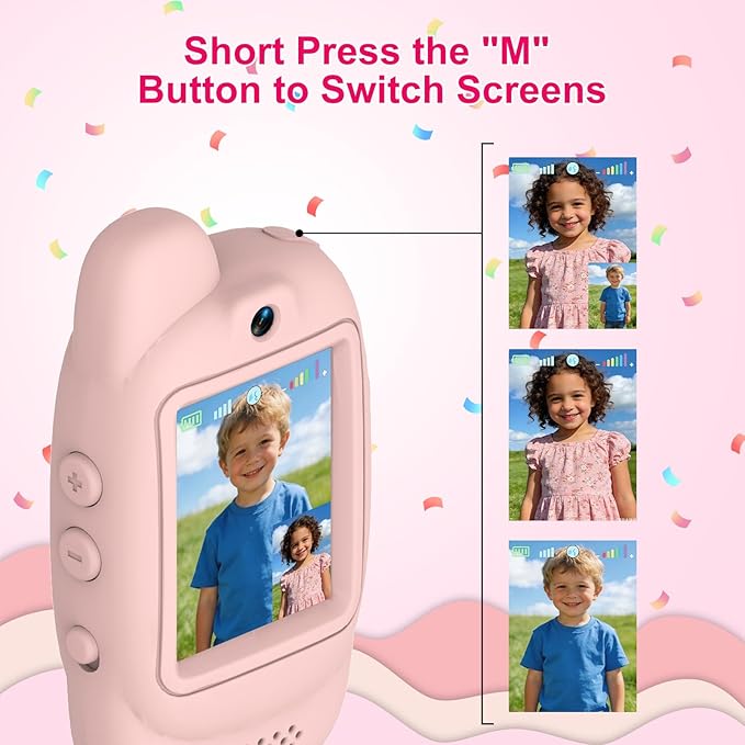 Video Walkie Talkies for Kids, 2 Pack Rechargeable Video Walkie Talkies for Age 3-12 Boys Girls, 1000 Feet Range, 2.0” IPS Screen Display & Voice Changer, for Indoor Outdoor Travel Hiking