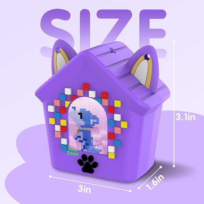 Silicone Case for Bitzee Doghouse Interactive Digital Pet, Shockproof Protective Cover for Doghouse Bitzee Virtual Electronic Pets Accessories with Lanyard (Purple)