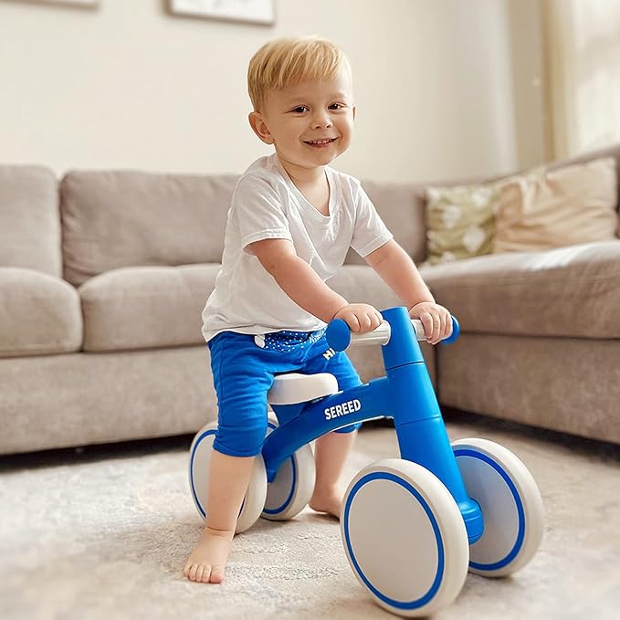 SEREED Baby Balance Bike for 1 Year Old Boys Girls 12-24 Month Toddler Balance Bike, 4 Wheels Toddler First Bike, First Birthday Gifts