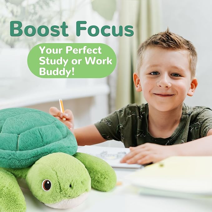 Turtle Weighted Stuffed Animals - 22 Inch 4.5 Pounds Weighted Plushies Sea Turtle Stuffed Animal - Big Tortoise Plush Pillow - Cute Plush Toys Gifts for Kids & Adults (22" 4.5 lbs)