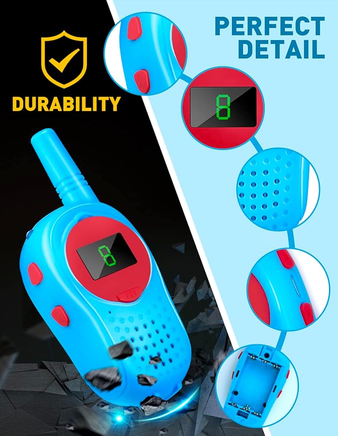 Walkie Talkies for Kids 3 Pack Toys - Walkie Talkies Long Rangr LCD Flashlight 3 Miles Range - Best Christmas Birthday Gifts for 6-8 Year Old Boys and Girls