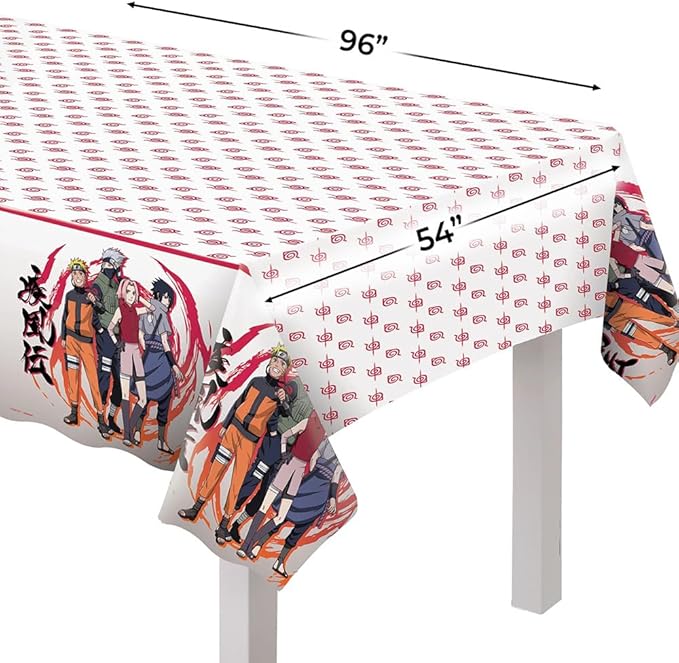 Multicolor Naruto Plastic Table Cover (54" x 96") Pack of 1 - Perfect for Birthdays & Kids' Parties