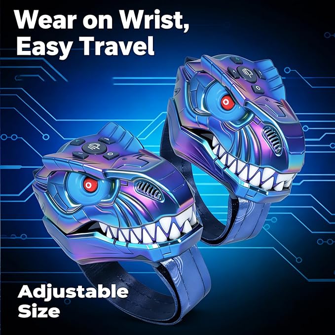 Walkie Talkies for Kids, 2 Pack, Kids Walkie Talkies with Wrist Watch Style, Long Range Dinosaur 2 Way Radios Toys for Boys Girls Ages 3-12, Christmas Birthday Gifts for Outdoor Camping
