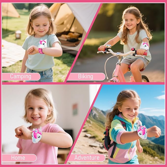 Unicorn Walkie Talkies for Kids, 2 Pack Camping Unicorn Outdoor Toys for Girls Age 3-12 Year Old, 3 Channel Toy Birthday Gifts Easter Halloween Christmas Stocking Stuffers