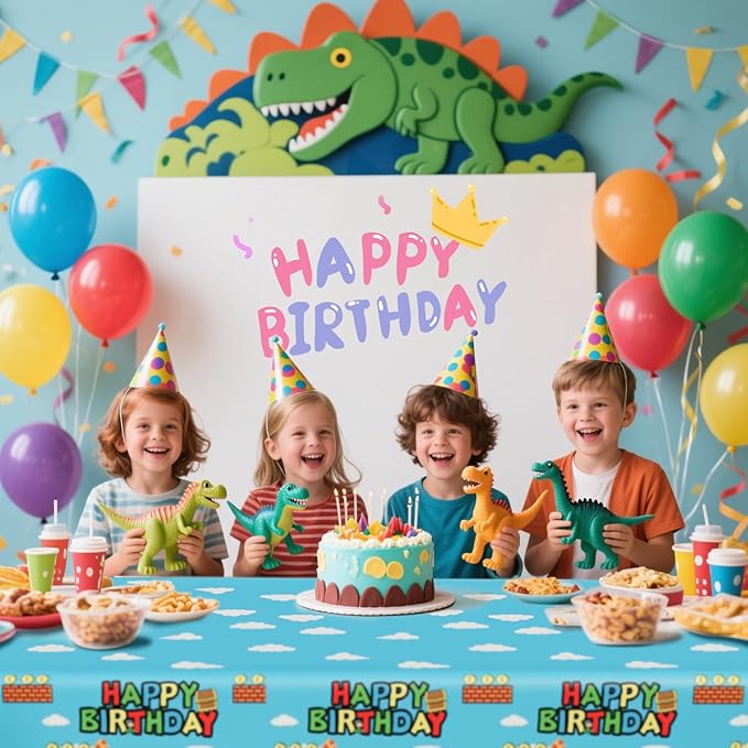 3pcs Video Games Tablecloth,Plastic Disposable Super Cartoon Brother Tablecloth for The Kids Birthday Party Supplies,54 * 108 Inches