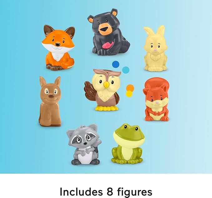 Fisher-Price Little People Toddler Toy Forest Friends Carry Case Playset with Animal Figures for Pretend Play Kids Ages 1+ Years