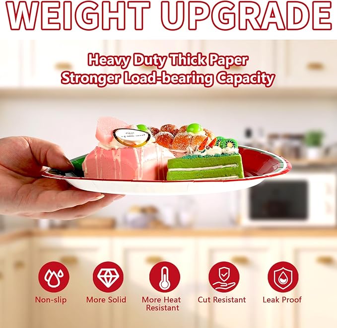 60Pcs Italian Flag Birthday Paper Plates 9" Disposable Heavy Duty Italy Flag Dessert Plates Red White and Green Dessert Plate for Pizza Italian Holiday Family Reunion Dinner Party Decorations ﻿
