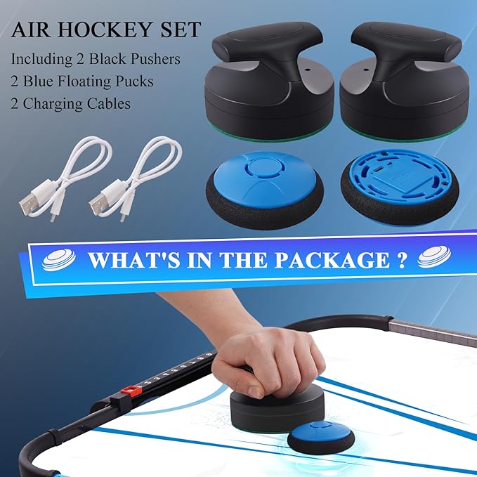 Air Hockey Pushers and Air Hockey Pucks, Indoor Games Goal Handles Paddles Replacement Accessories Set for Game Tables Equipment