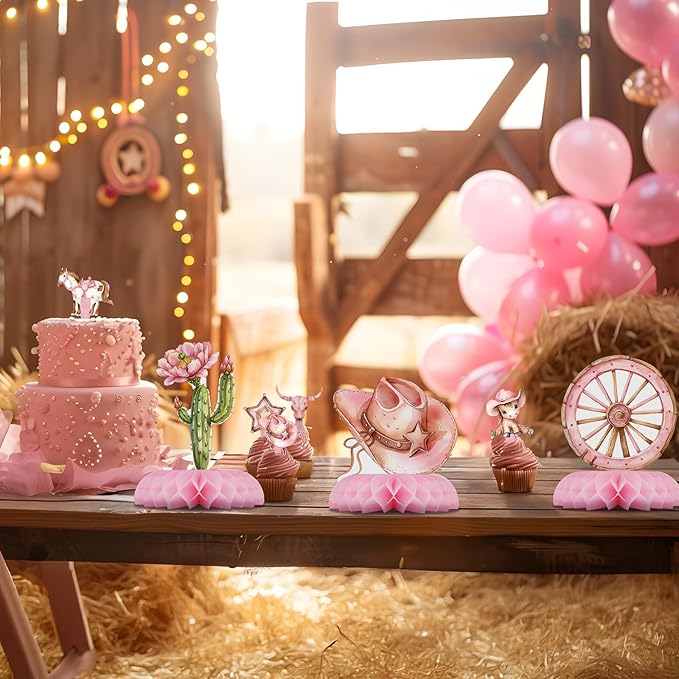 12 Pack Cowgirl Table Decorations - Cowgirl Party Decorations for Kids' Birthday and Themed Events - Cowgirl Table Toppers