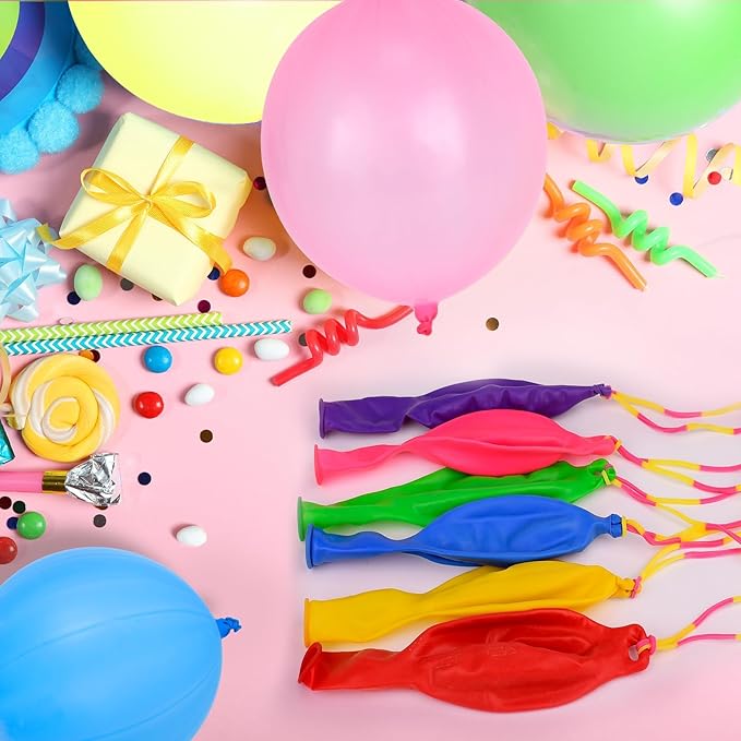 24 Pcs Yellow Punch Balloons Bounce with Rubber Band Handle Punching Balloon Heavy Duty for Birthday party favors, Kid (Yellow)