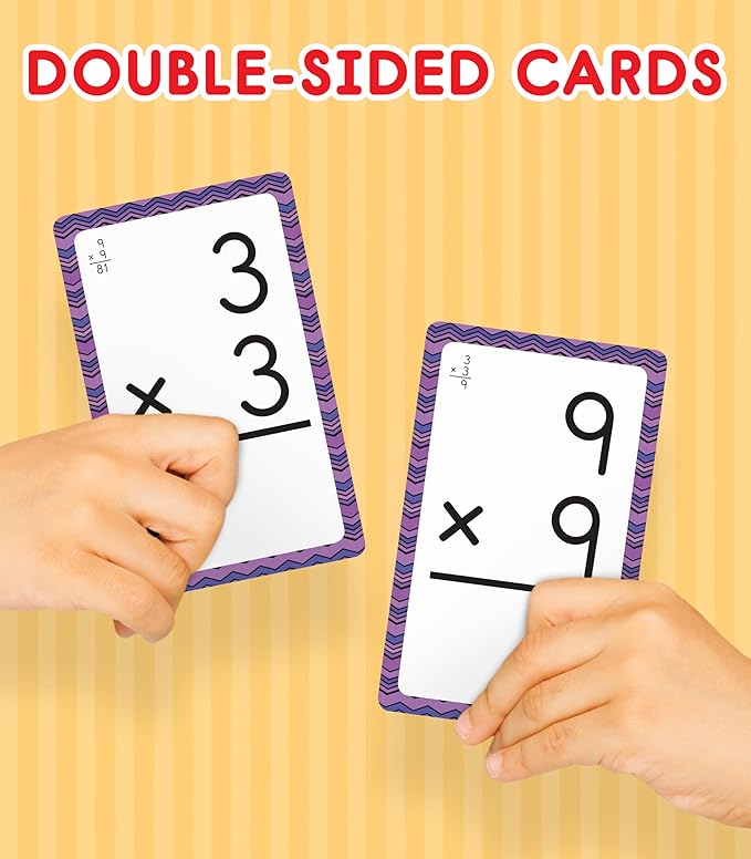 Carson Dellosa Education Division, Fractions, and Multiplication Flash Cards, 3 Sets of Flashcards, Math Games for Kids 8-12, 3rd Grade Mathematics Practice and Up