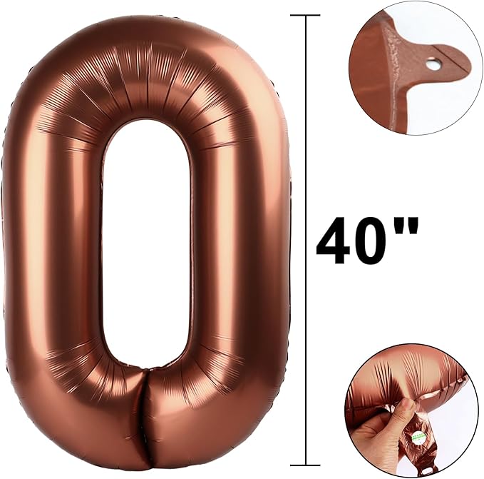 40 Inch Dark Brown Balloon Number 20,Chocolate Jumbo Mylar Foil Helium Balloon for 20th Digital Balloons for Birthday Party,Wedding Anniversary Party Decorations