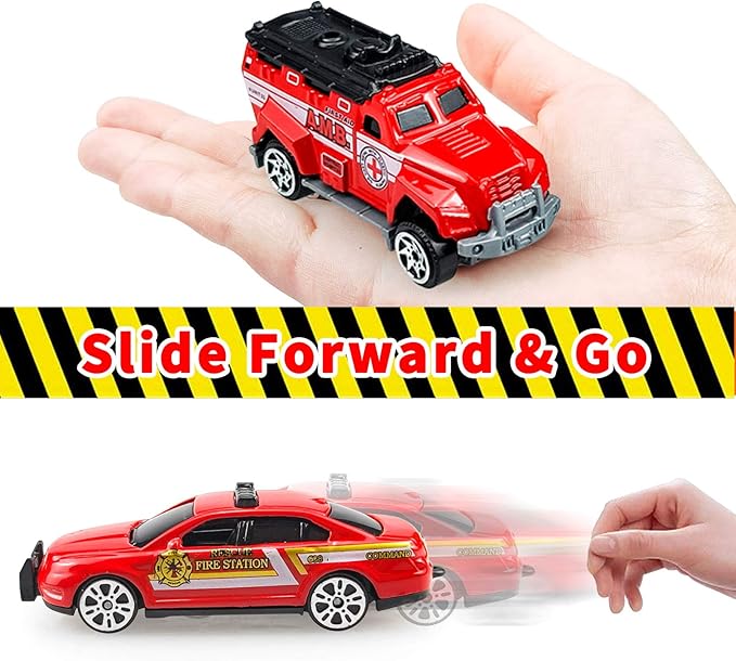 6 Pack Diecast Fire Trucks for Toddlers 3-5, Alloy Metal Fire Truck Toy for Boys 3 4 5 6 7 Years Old, Mini Fire Engine Car Toys City Emergency Vehicles for Kids Boys Girls Birthday Easter Gifts