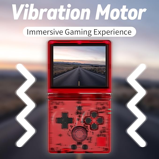 RG35XXSP Handheld Retro Game Console 3.5" IPS Screen 64GB TF Card Preload 4400 Electronic Games, 3300mAH Battery Support WiFi Bluetooth HD(Red New)