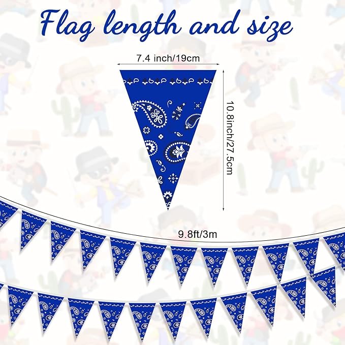 123 Pcs Western Cowboy Party Decorations, Wild West Birthday Decorations Tableware Set, Cups, Plates, Napkins, Banner & Tablecloth for Cowboy Themed Party Ideal for Bbqs, Baby Showers(Blue)