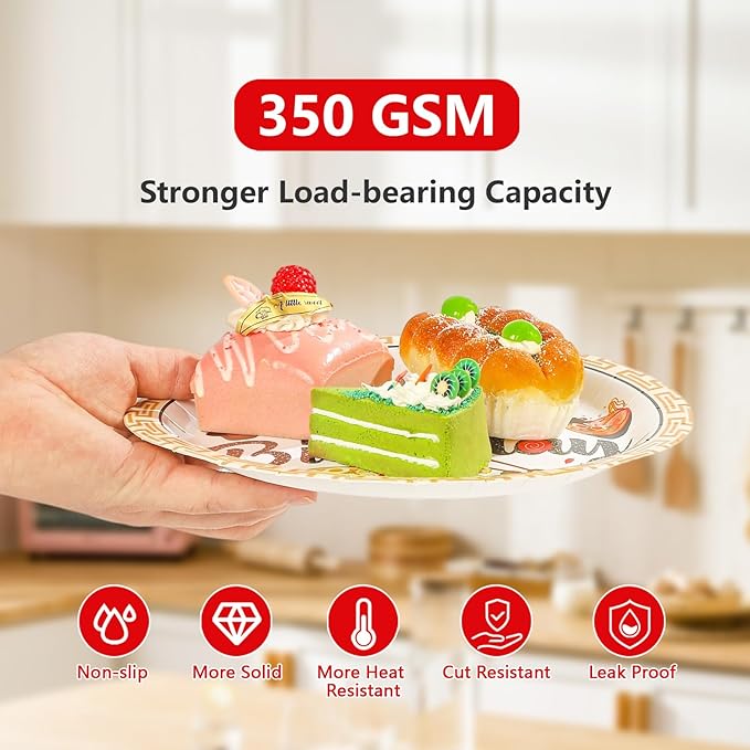 96Pcs Ramen Noodles Birthday Decorations Ramen Party Plates and Napkins Japanese Food Noodle Theme Tableware Set for Boys Girls Men Women Happy Birthday Party Supplies Serves 24