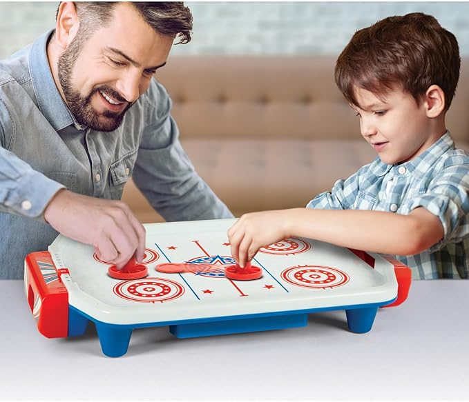 Merchant Ambassador Retro Arcade Electronic: Air Hockey - Tabletop Game, Powerful Airflow, 2 Players, Ages 6+