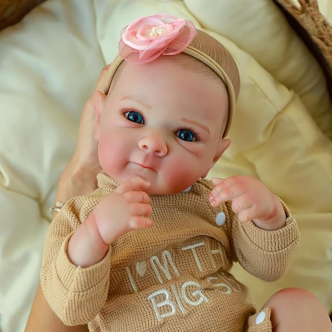 Realistic Reborn Baby Dolls - 20 Inch Cute Real Life Baby Girl Doll, Lifelike Newborn with Full Vinyl Body,Real Baby Dolls with Accessories for 3+ Years Old Kids Gifts