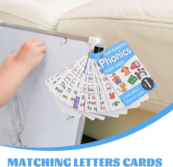 SUPVOX Phonics English Spelling Cards for Educational Brain-Developed Learning Flash Cards Metal Rings Random Cover for Preschool Boys