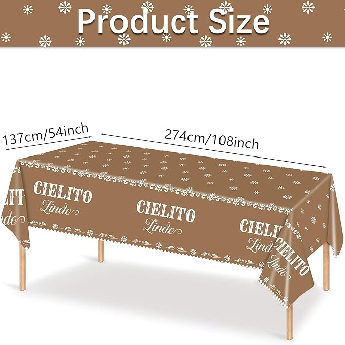 3pcs Mexican Fiesta Tablecloth, 54 x 108 inch Mexican Fiesta Party Supplies Decorations, Mexican Disposable Plastic Tablecloth, Birthdays, Mexican-Themed Party Supplies