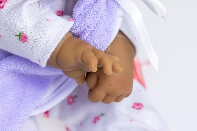JC Toys La Baby Hispanic Baby Doll Set – 11 Inch Soft Body Doll with Accessories Including a Removable Purple Outfit – Small Baby Doll Toy for Children 12 Months and Older