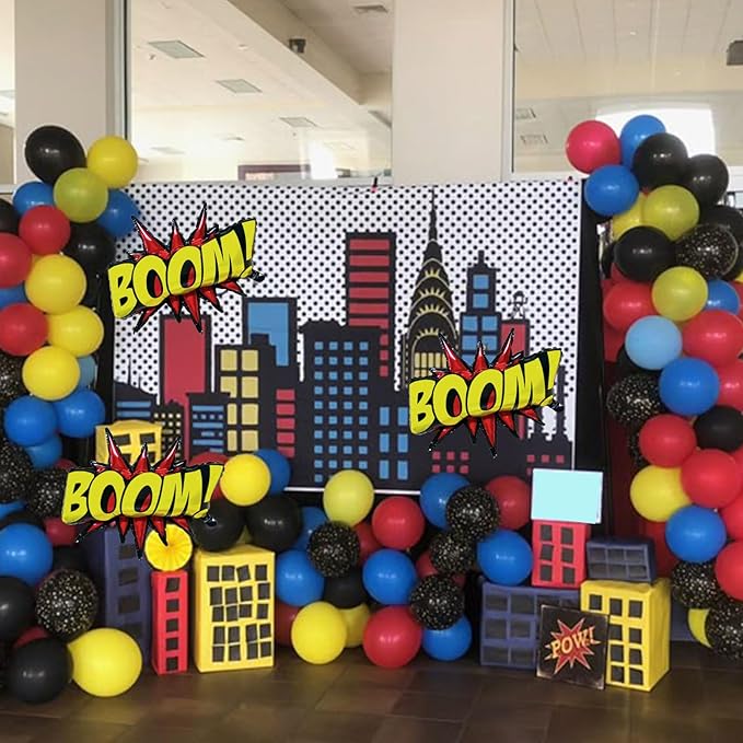 4Pcs Superhero Balloons for Superhero Birthday Party Decorations,Hero Balloons for Kids Birthday Party Supplies