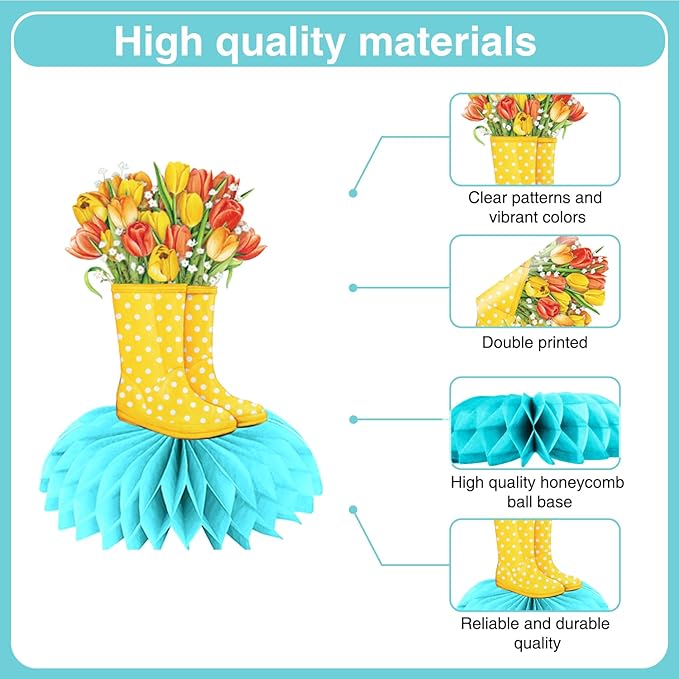 12 Pcs Spring Decorations Honeycomb Centerpieces, Spring Decorations for Office 3d Double Side Honeycomb Decorations, Spring Decorations for Classroom, Spring Centerpieces for Tables