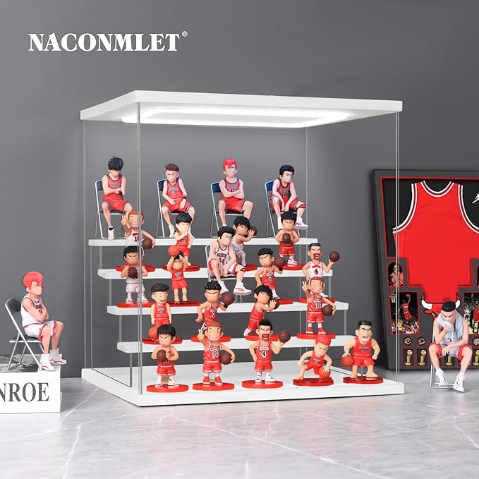 5 Tier Acrylic Display Stand for Funko Pop Figures, Clear Tiered Riser Shelf for Action Figures, Amiibo & Nendoroid, Sturdy Step Display Riser for Collectibles and Blind Box(12.6"x11.4"x13.3"inches)