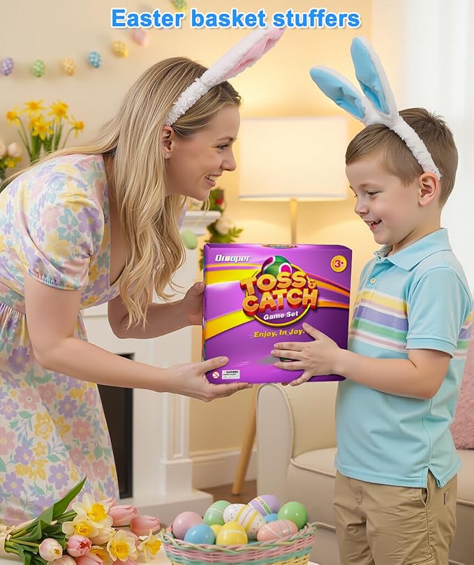 Kids Toys Toss and Catch Game Set Easter Basket Stuffers for Kids Toddler, Toys for 3 4 5 6 7 8 Year Old Boys Girls Birthday Gift, Yard Outdoor Games for Kid Ages 4-8 8-12 Beach Pool