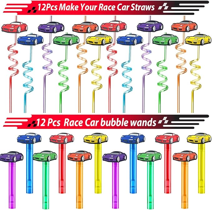232PCS Race Car Birthday Party Favors Decorations Supplies Goodie Bag Stuffer Pinata Filler, Cars Themed Favors for Wheel Birthday Decorations