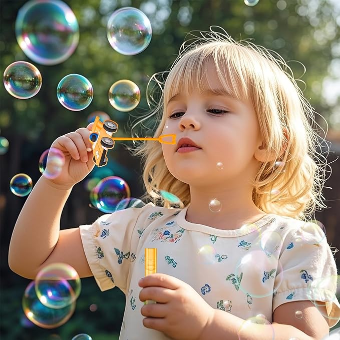 Winrayk Race Car Party Favors, 24Pcs Cars Themed Mini Bubble Wands for Kids Bubbles Bulk with Detachable Topper (6 Styles & Colors), Summer Pool Beach Birthday Supply Goody Bag Stuffer Classroom Prize