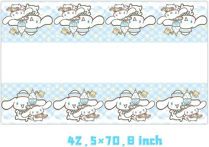 2Pack Cinnamoroll Tablecloth Disposable Tablecloth Birthday Party Supplies and Decorations for Kid Boy Baby Shower Rectangle Tables 70"X42"