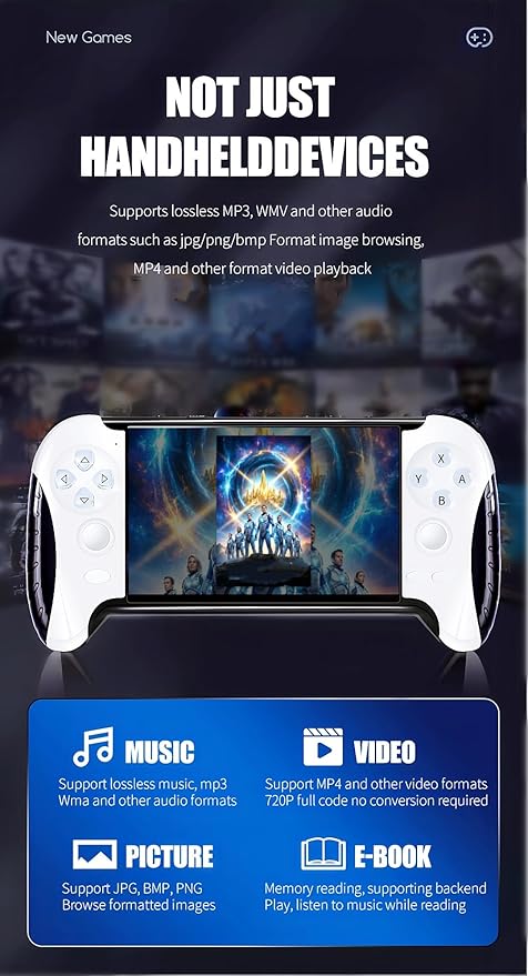 4.3" Portable Video Game Console Creative Controller Design Multiple Emulators MP4/MP3/E-Book TV Output Casual Puzzle Handheld Retro Video Games Birthday