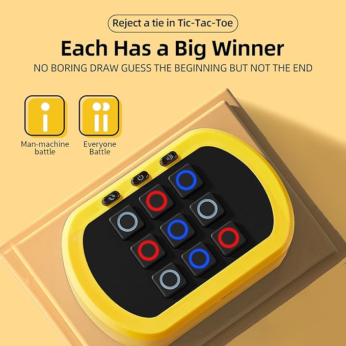 Fits Tic Tac Toe Games for Kids: 5-in-1 Handheld Puzzle Game Console - Portable Board Game Toy for Kids Age 6-12 and Adults Travel Car Ride - Birthday for Girls Boys