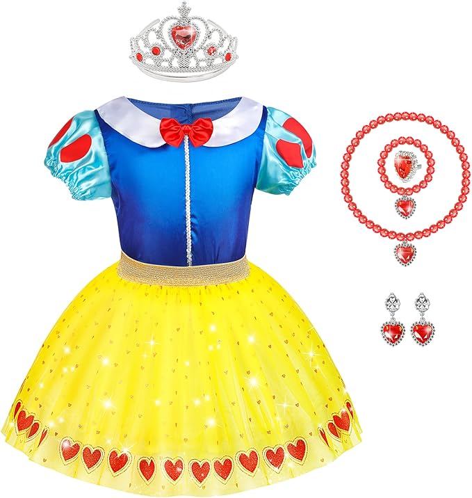 Jeowoqao Toddler Girls Dress up Costumes, Princess Dress Up Clothes for Little Girls, Kids Dress Up Pretend Play Set with Supergirl Princess Costumes Toy Gift for Girls Ages 3 4 5 6 Years