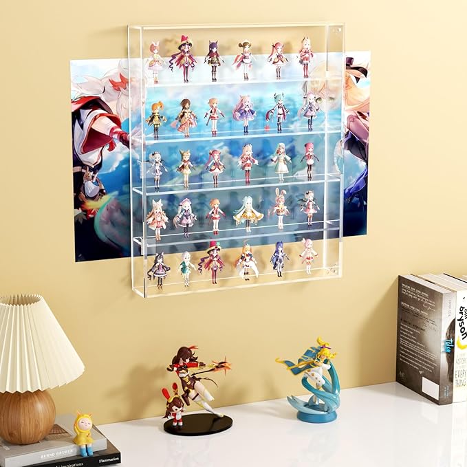 NIUBEE Acrylic Display Case for Figures: Dustproof Clear Wall Mounted or Desktop Mini Figure Display Case for Popmart, Sonny Angel, Collectibles, Rock, Crystals, Lego, Amiibo, Blind Box