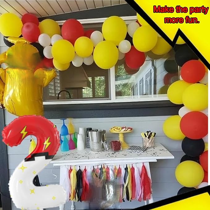40 Inch Giant Red and White Cartoon Theme Number Foil Balloons - Large Number 2 Balloons Animation for Kids' Birthday Anniversary Party Decorations Supplies (Numbers 0-9 Available)