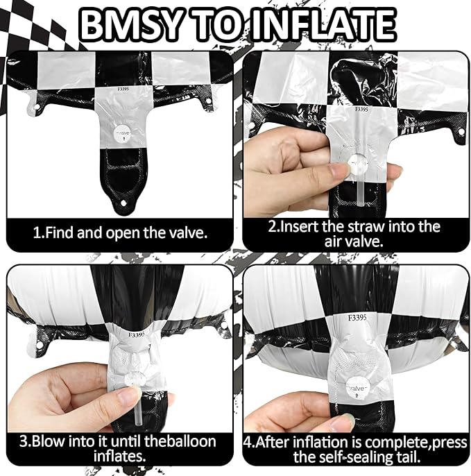 Race Car Balloons 10 pcs Tire Wheel Balloons Chequered Flag Balloons Helmet Tyre Racing Balloon Race Car Birthday Party Decorations