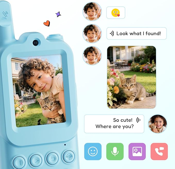 Video Walkie Talkies for Kids: Rechargeable Walkie Talkies with Camera & Screen, Handheld Video Intercom for Kids Boys Girls, Outdoor Toys Gifts for Ages 3-12 ﻿