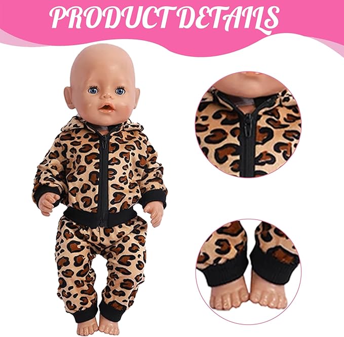 14-18 Inch Baby Doll Clothes 5 Sets Accessories Dress with Hats Socks for New Born 43cm Toy Baby Doll 14-16 Inch/15 Inch/18 Inch/Girl&Boy