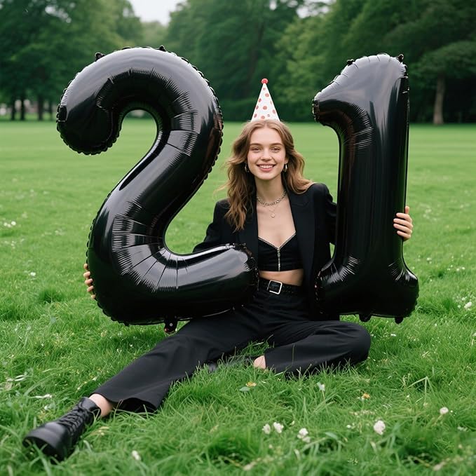 40 Inch Black Foil Balloons Number 1,Foil Mylar Big Number Balloons Huge Number Balloons for 1st Birthday Party Supplies Anniversary Decorations