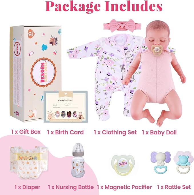BABESIDE Lifelike Reborn Baby Dolls Girl - 20 Inch Realistic Newborn Baby Dolls with Poseable Body, Real Life Baby Dolls with Accessories for 3+ Year Old Girls Gifts, Pretend Play, Collection