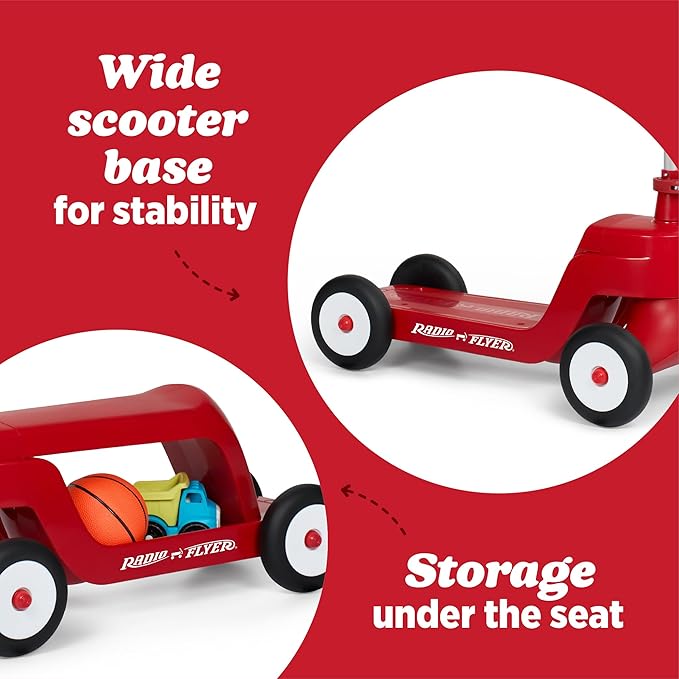 Radio Flyer Scoot 2 Scooter, Blue, for Kids Ages 1-4, Ride On Toy or 4-Wheel Kids Scooter, Durable Wheels and Frame, Converts Easily with Flip Deck, Toddler Ride On Toys (Amazon Exclusive)