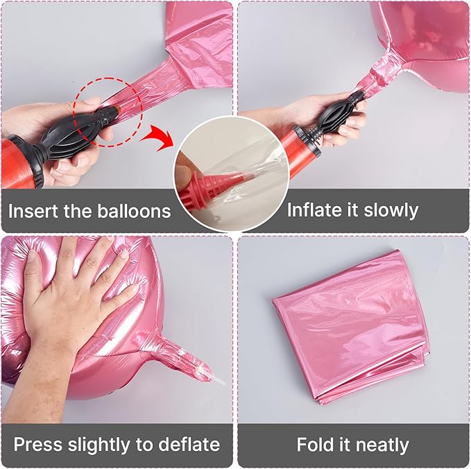 PartyWoo Pearl Pink Foil Balloons 20pcs Different Sizes Pack of 22 15 10 Inch Large Round Foil 4D Inflatable Mirror Ball Mylar Balloons for Baby Shower Birthday Gender Reveal Party Decorations